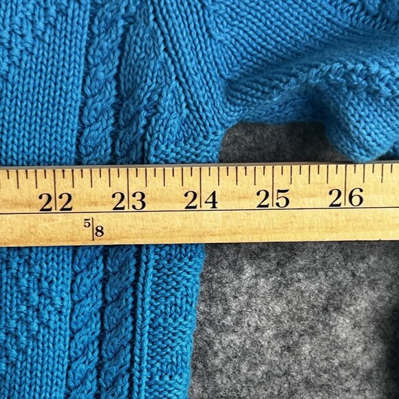 VTG Hunt Club Mens Large Sweater Blue Grandpa Core Cable Knit Pullover Japan 90s - Picture 6 of 11